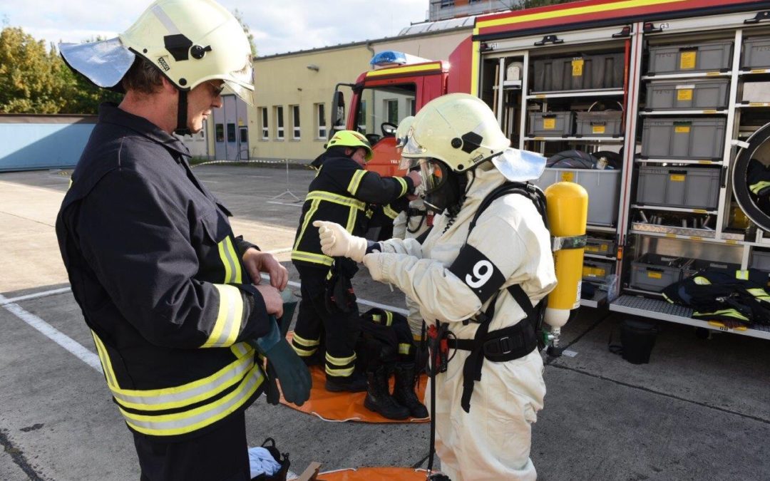 Einsatz im Strahlenlabor der Hochschule – Feuerwehr probt den Ernstfall
